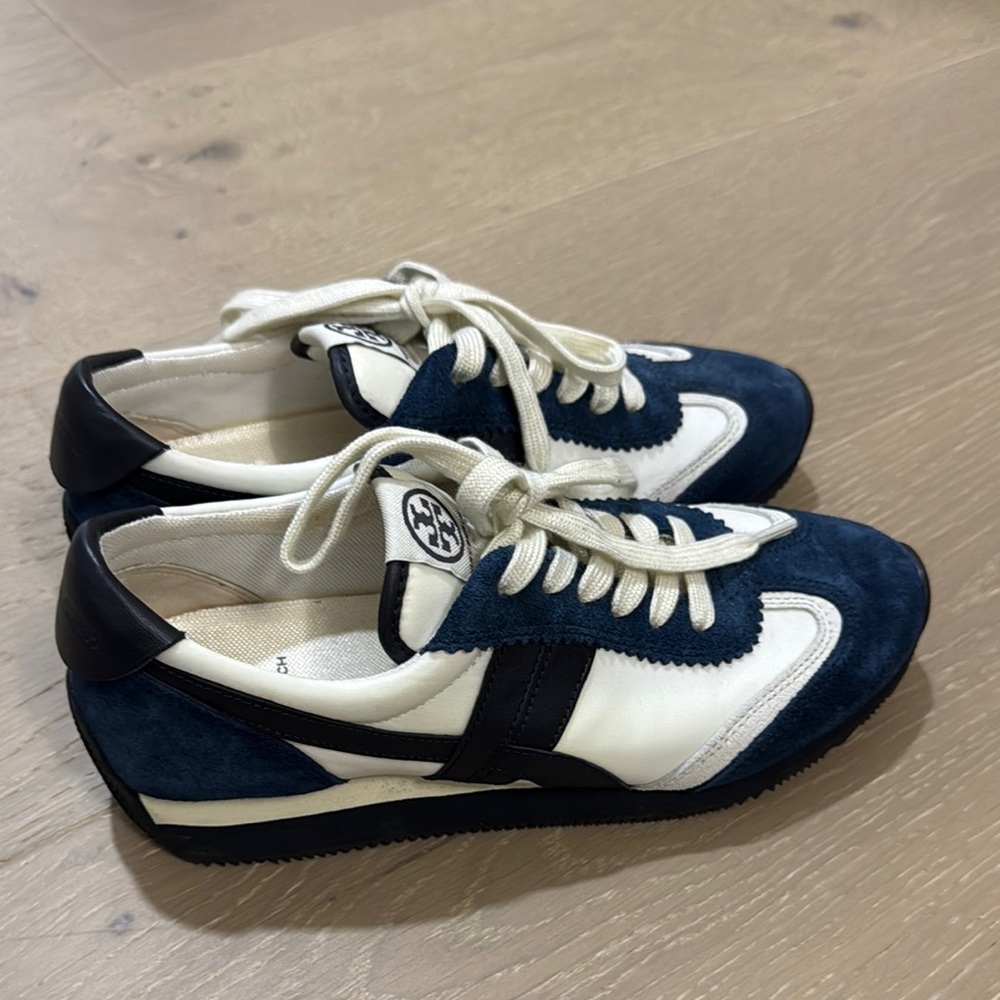Tory Burch Navy and White Sneakers